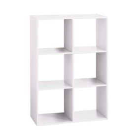 Meuble Etagère 6 cases de rangement Blanc H 100.5 cm