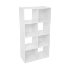 Meuble Etagère 8 cases de rangement Blanc H 134 cm