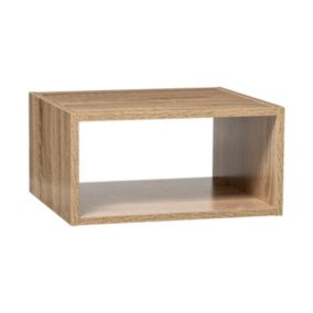 Meuble Etagère rectangulaire effet chêne naturel H 17 cm - à poser ou mural