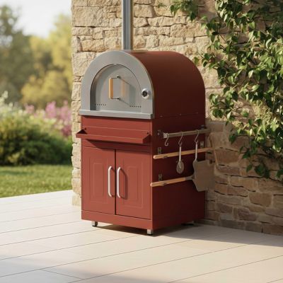 Meuble four à pizza pour cuisine d'extérieure brique  Oviala
