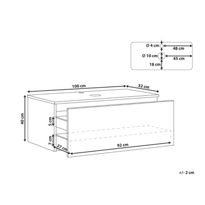 Meuble haut ALZIRA 100 cm 52 cm 40 cm Blanc