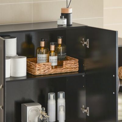 AAGAZA Armoire de Salle de Bain, Support cosmétique sans poinçonnage, étagère Flottante Suspendue, Placard Mural de Cuisine, étagères de Rangement au- Dessus des Toilettes, 2-4 Couches / 1901