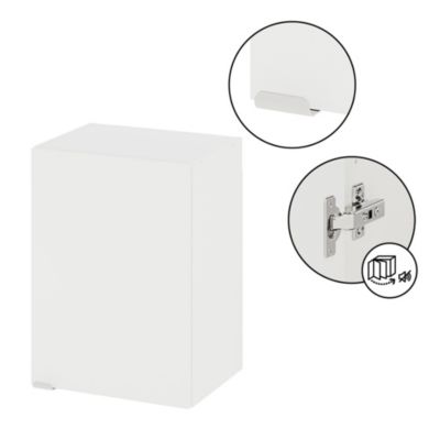 Meuble haut de cuisine 1 porte blanc l.40 x H.55 cm Izee