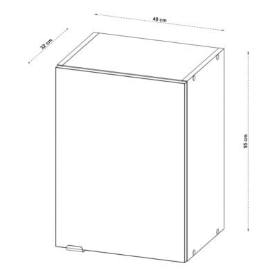 Meuble haut de cuisine 1 porte blanc l.40 x H.55 cm Izee