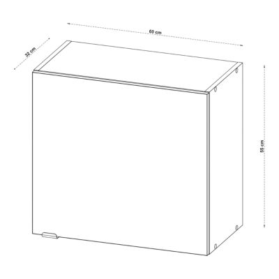 Meuble haut de cuisine 1 porte blanc l.60 x H.55 cm Izee