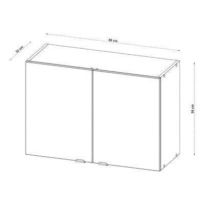 Meuble haut de cuisine 2 portes blanc l.80 x H.55 cm Izee