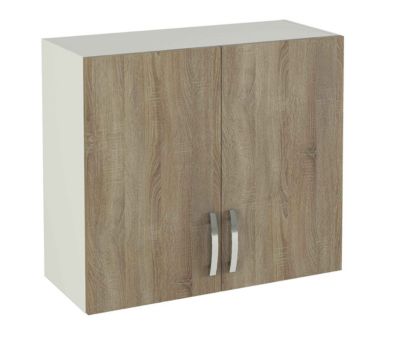 Meuble haut de cuisine 2 portes coloris chêne cortez - Hauteur 70 x Longueur 80 x profondeur 35 cm