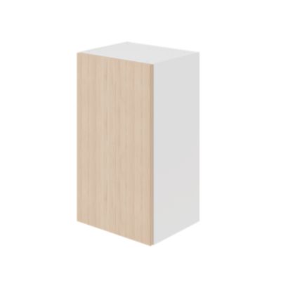 Meuble haut de cuisine avec 1 porte GoodHome Chia effet chêne clair et blanc L. 40 x H. 72 cm