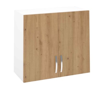 Meuble haut de cuisine avec 2 portes coloris Chêne Albar - Hauteur 70 x Longueur 80 x profondeur 35 cm