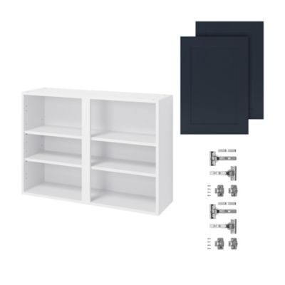 Meuble haut de cuisine avec 2 portes GoodHome Artemisia bleu L. 100 x H. 72 cm