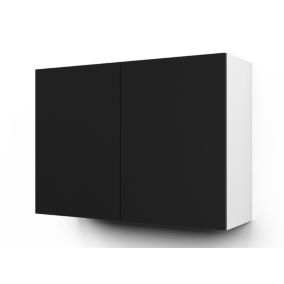 Meuble haut de cuisine avec 2 portes GoodHome Stevia noir L. 100 x H. 72 cm