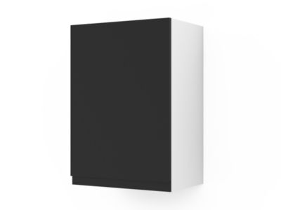 Meuble haut de cuisine blanc mat avec 1 porte noir mat l.50 x H.72 cm GoodHome Garcinia