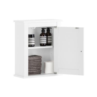 Meuble Haut de Salle de Bain, Armoire Suspendue, 1 porte Placard, FRG203-W, SoBuy