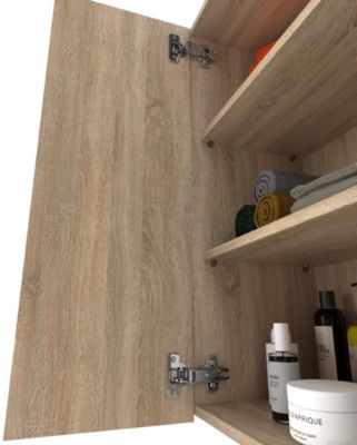 Meuble Haut de salle de bain Chêne Sonoma 60 cm, armoire murale au-dessus de la machine à laver , colonne