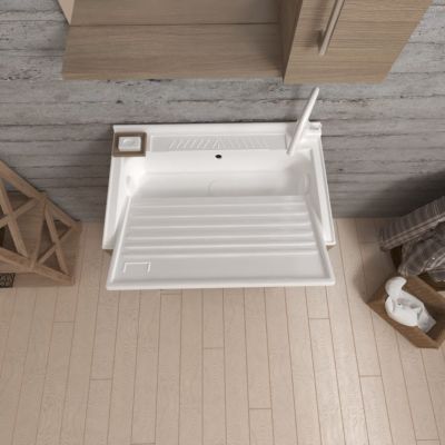 Meuble-Lavabo 2 Portes Chêne Naturel Avec Planche À Laver - Pratico