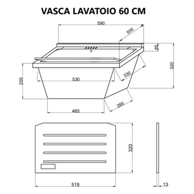 Meuble-Lavabo 2 Portes Chêne Naturel Avec Planche À Laver - Pratico