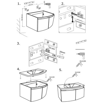 Meuble Lavabo Salle De Bain Courbé 80 Cm Coque Blanche Portes Chêne Miel - Garda
