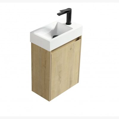 Meuble lave main 40 cm chêne clair Aquastretto