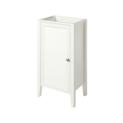 Meuble lave mains à poser blanc mat, l.44 x H.80 x P.30 cm, 1 porte, GoodHome Perma