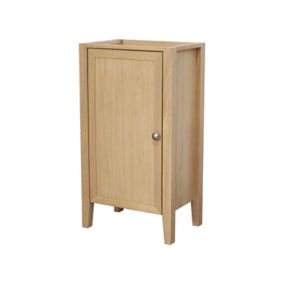 Meuble lave mains à poser placage chêne l.44 x H.80,6 x P.30 cm, GoodHome Perma