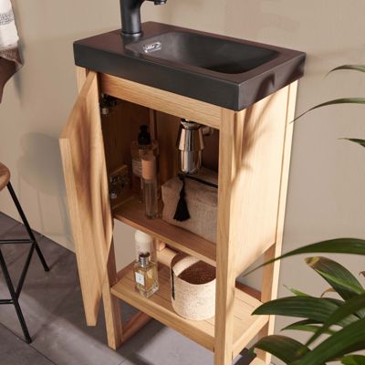 Meuble lave-mains ATOLL avec vasque noire