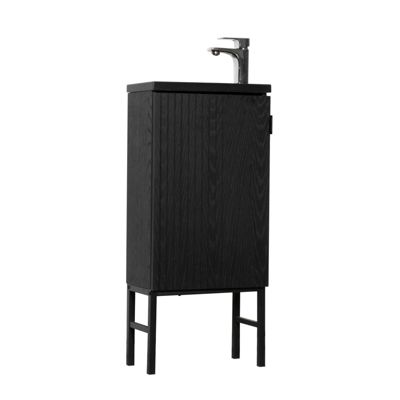 Meuble lave-mains chêne carbone sur pieds STUDIO
