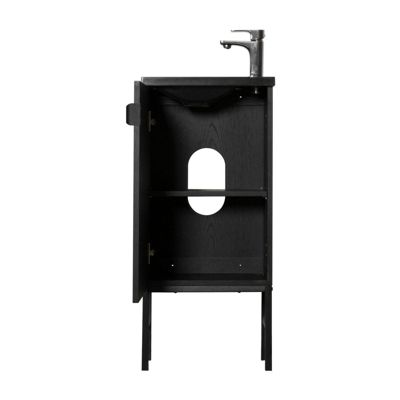 Meuble lave-mains chêne carbone sur pieds STUDIO