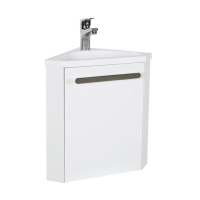 Meuble lave-mains d'angle blanc SKINO