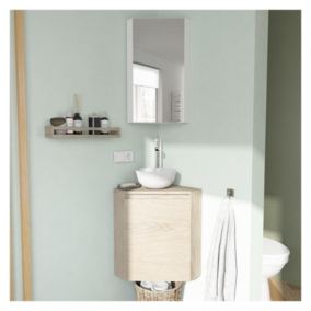 Meuble lave-mains d'angle SORRENTO + vasque + armoire de toilette