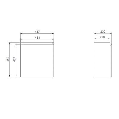 Meuble lave mains l.45 x H.44 x P.21 cm, effet chêne clair, Calao
