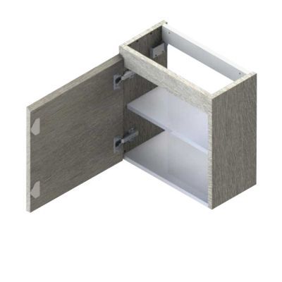 Meuble lave mains l.45 x H.44 x P.21 cm, effet chêne clair, Calao