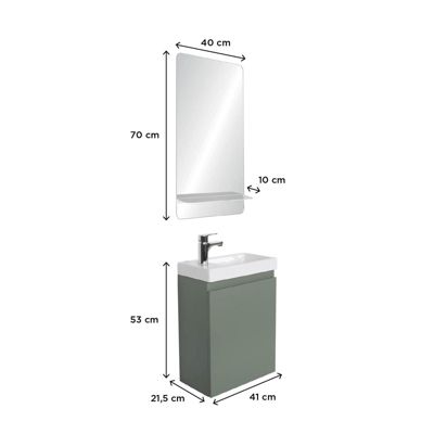Meuble lave-mains LISA + miroir tablette
