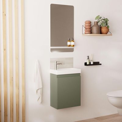 Meuble lave-mains LISA + miroir tablette
