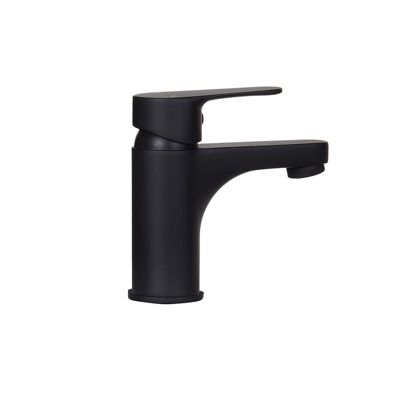 Meuble lave-mains LISA + robinet noir + miroir ovale