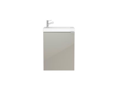 Meuble lave mains à suspendre GoodHome Imandra taupe L.44 x H.55 cm + plan vasque Beni | Castorama