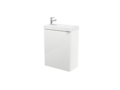 Meuble lave mains suspendu blanc brillant l.44 x H.55 x P.23 cm, GoodHome Imandra