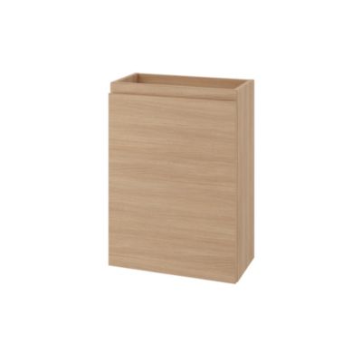 Meuble lave mains suspendu effet chêne clair 1 porte l.43,5 x H.55 x P.23,2 cm GoodHome Imandra