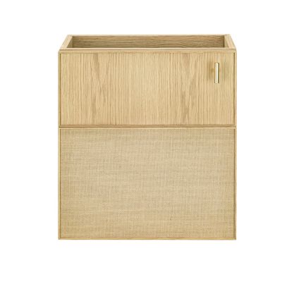 Meuble lave mains suspendu l.43,2 x H.48 x P.22,5 cm, effet chêne clair et jute, Homesight Java