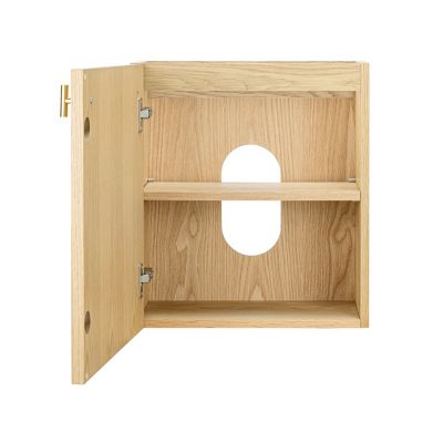 Meuble lave mains suspendu l.43,2 x H.48 x P.22,5 cm, effet chêne clair et jute, Homesight Java