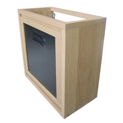 Meuble lave mains suspendu l.44 x H.44 x P.23 cm, chêne massif et métal noir, Cooke & Lewis Indus