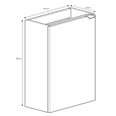 Meuble lave mains suspendu l.44 x H.55 x P.23 cm, effet chêne, GoodHome Imandra