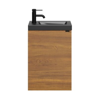 Meuble lave mains suspendu l.44 x H.55 x P.23 cm, effet noyer, GoodHome Imandra