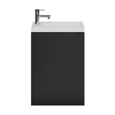 Meuble lave mains suspendu l.44 x H.55 x P.23 cm, noir mat, GoodHome Imandra