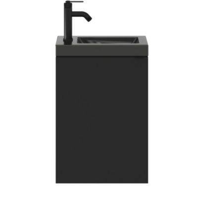 Meuble lave mains suspendu l.44 x H.55 x P.23 cm, noir mat, GoodHome Imandra
