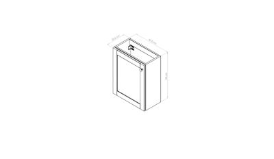 Meuble lave mains suspendu vert sauge 1 porte l.43,5 x H.55 x P.23,2 cm GoodHome Imandra