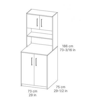 Meuble machine à laver beige et effet bois l.73 x H.186 x P.75 cm, Luma