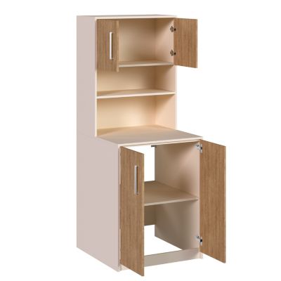 Meuble machine à laver beige et effet bois l.73 x H.186 x P.75 cm, Luma