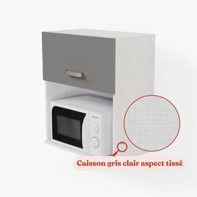 Meuble micro-ondes - 60 cm - Caisson coloris Lino