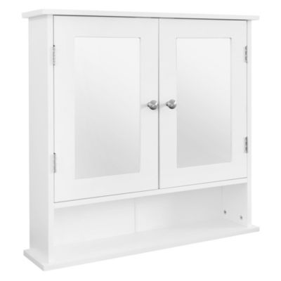 Meuble à miroir armoire murale pour salle de bain compartiment ouvert 56x58x13cm