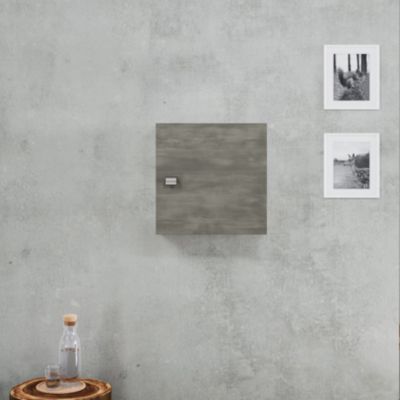 Meuble Mural Cube 45X45x15 Chêne Gris Foncé Effet Bois - Facile